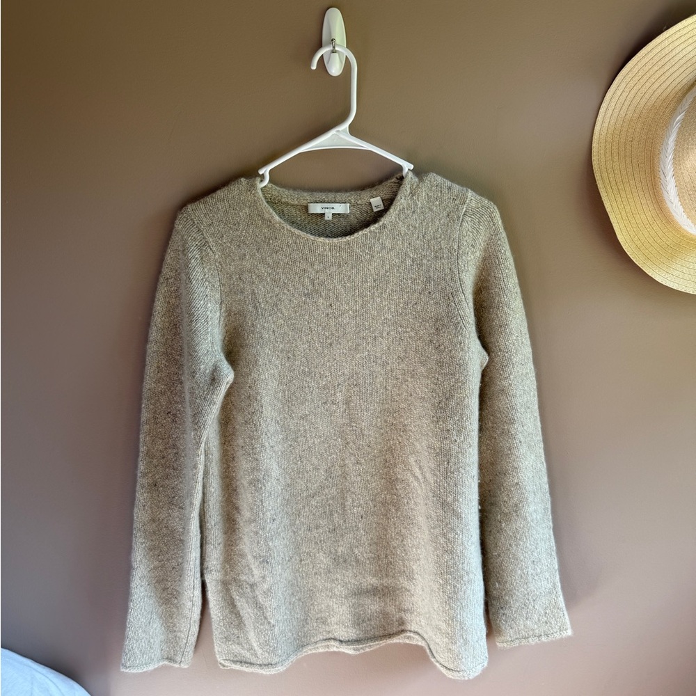 VINCE 100% Cashmere Tan Crewneck Sweater, Small
